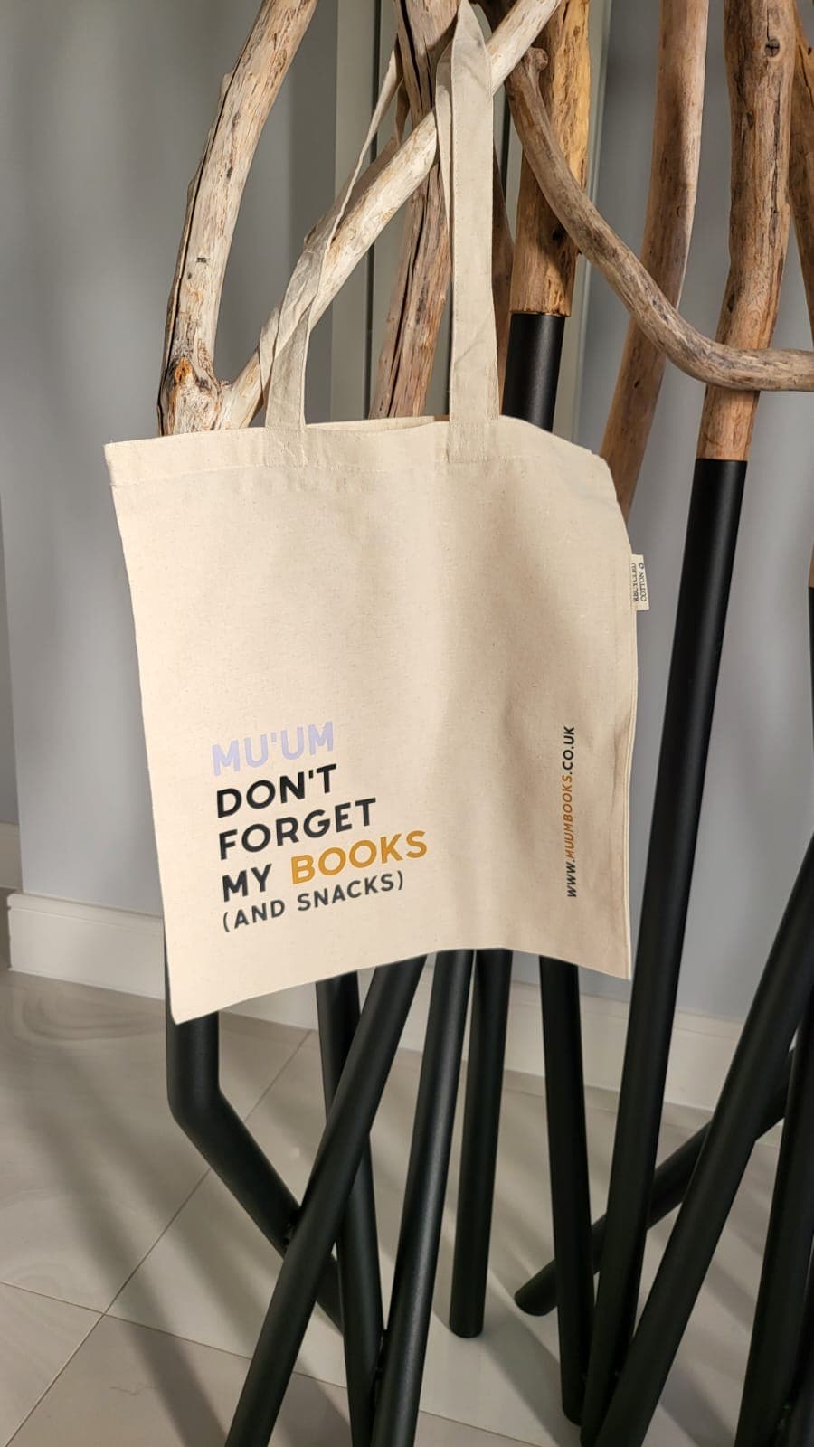 Mu'um Don't Forget My Books (and Snacks) Tote Bag